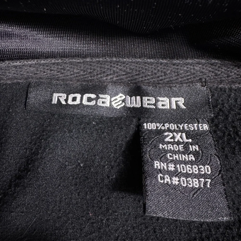 Rocawear Mens Track Jacket Black Full Zip‎ Streetwear Embroidered Logo 2XL